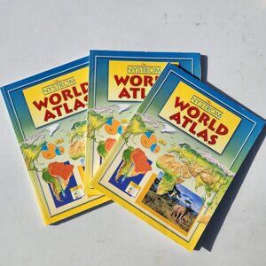 3x Nystrom World Atlas Bundle Maps Books Book Globe Map Social Studies 3 Books S